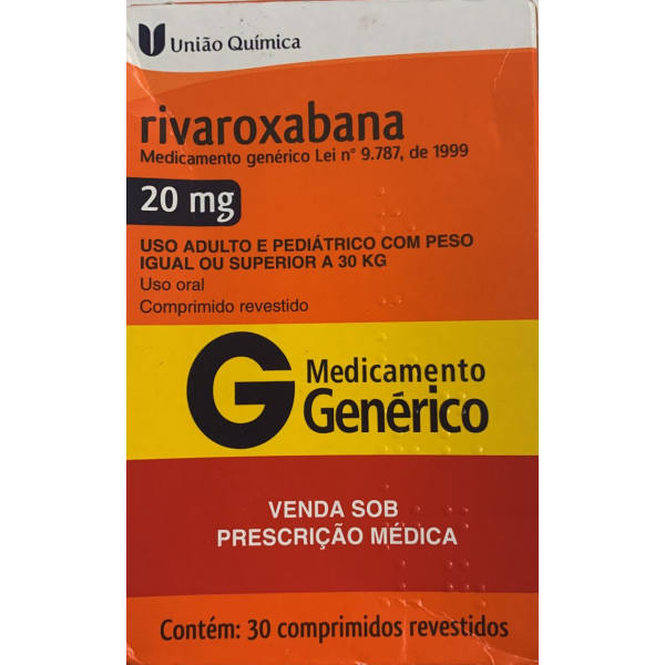 Rivaroxabana 20mg - 30 Comprimidos